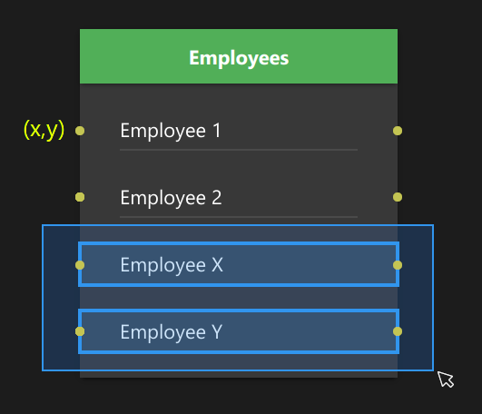 Uxtly Marquee Selecting Entries