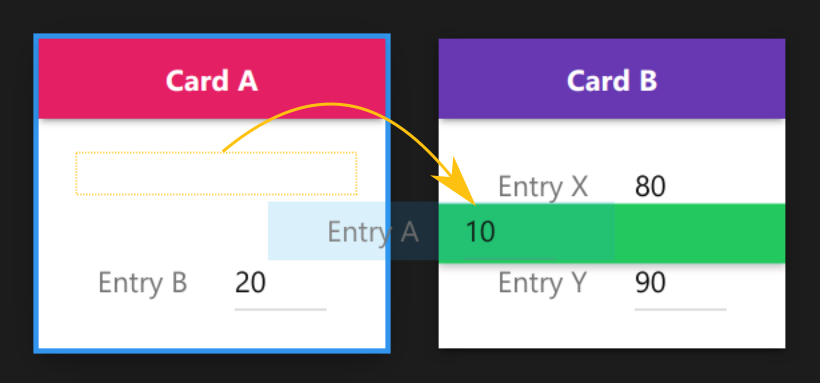 Uxtly Moving an Entry to Another Card